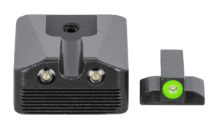 Meprolight Hyper-Bright Kimber 1911 wedge Night Sight Set with green ring front and Green two dot rear